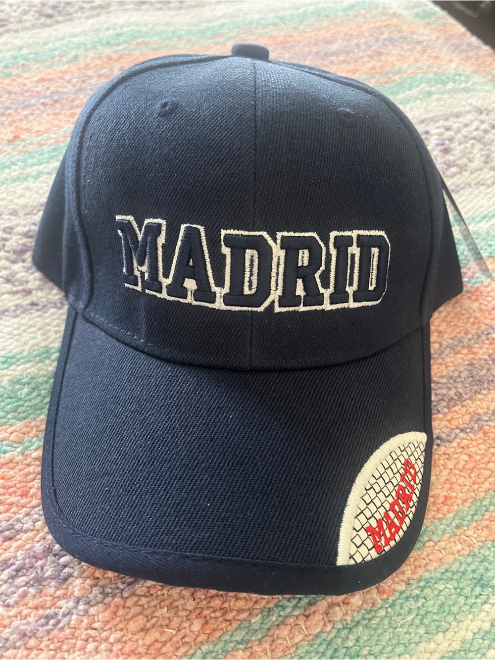 MADRID Navy Baseball Cap with Embroidered Logo
